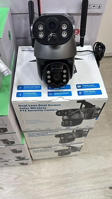 fake kamera: Dual Lens Dual Screen Solar 4g Wireless PTZ Security Camera - İkili — 1