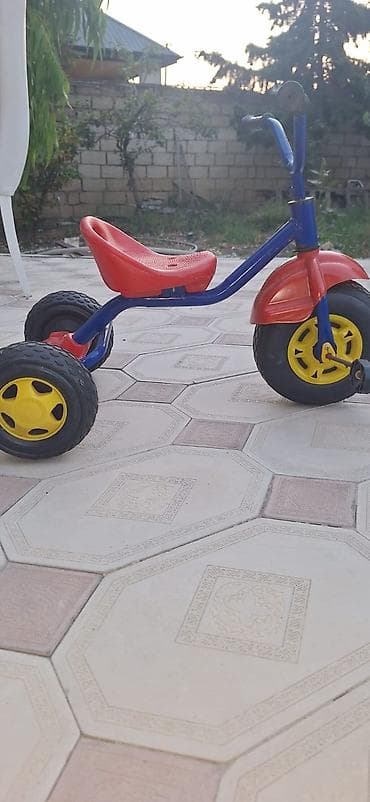 velesiped: Uşaq üçtəkərli velosipedi - Rəng: mavi gövdə, qırmızı oturacaq və — 3
