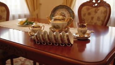 Mətbəx aksesuarları: Çay dəsti, rəng - Ağ, Farfor, 6 nəfərlik — 1