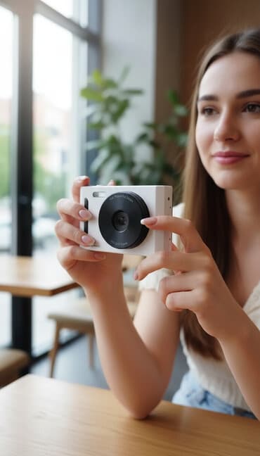 Видеокамеры: Kompakt rəqəmsal fotoaparat - Rəng: Ağ gövdə, qara obyektiv - 50.0 — 2