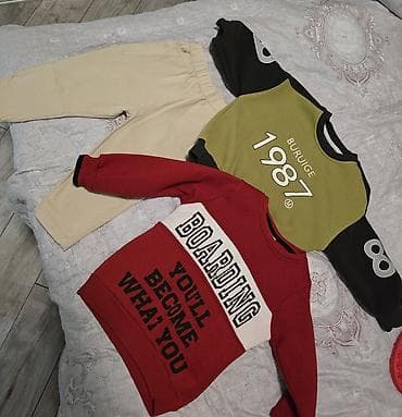 usaq ucun polis paltari: Uşaq geyim dəsti - Üç parçadan ibarət: 1 cüt şalvar, 2 ədəd svitşot - — 1