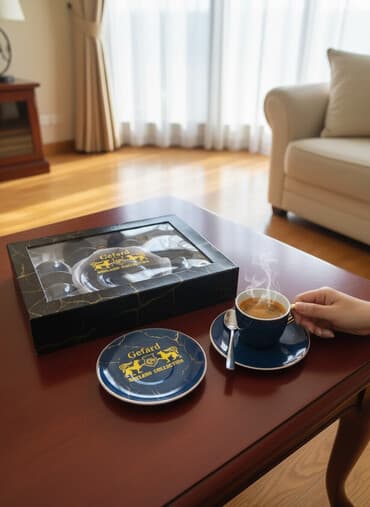 sekerbura paxlava qogal: Çay dəsti, rəng - Göy, Kobalt, 6 nəfərlik — 1