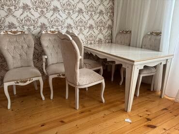 Ремонт и строительство: Для гостиной, Новый, Раскладной, Прямоугольный стол, 6 стульев — 1
