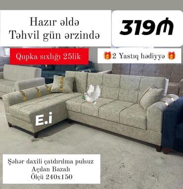 Mətbəx mebeli: Künc divan, Yeni, Açılan, Bazalı, Parça, Şəhərdaxili pulsuz çatdırılma — 1