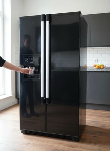 Meyvə və tərəvəz qurudan aparatlar: 2 qapılı Hotpoint Ariston Soyuducu Satılır, rəng - Qara, Dispenserli — 2