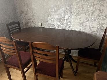 Masalar: Qonaq otağı üçün, Açılmayan, Oval masa, 6 stul — 1