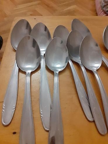 Столовые приборы: Mətbəx üçün paslanmayan poladdan yemək qaşıqları dəsti. - Miqdar: 10 — 1