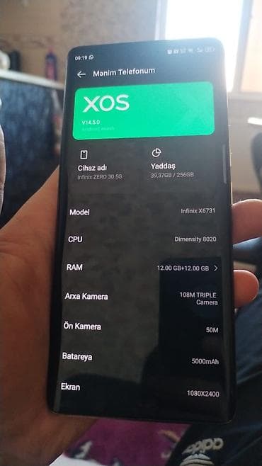 Infinix Zero 30, 256 GB, rəng - Yaşıl, Sensor, Simsiz şarj, Face ID