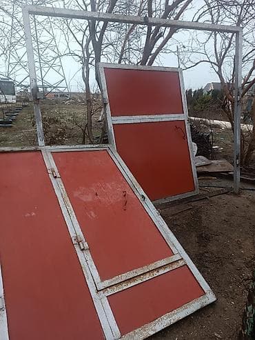dəmir qapi: İşlənmiş Dəmir Həyət darvazası, Yana açılan, 3 m, Mexaniki, Qapı ilə, rəng - Qırmızı, Kredit yoxdur, Ödənişli quraşdırma, Ünvandan götürmə — 2