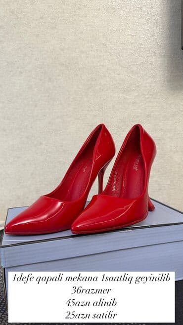 женские коралловые туфли: Tuflilər, Ölçü: 36, rəng - Qırmızı, Yeni — 1
