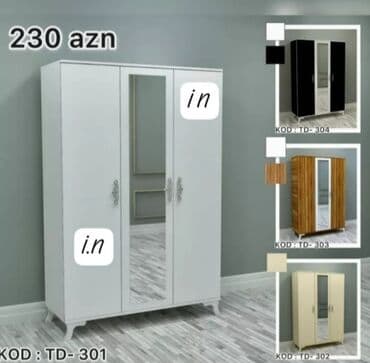 ışkaf: Yeni, Açılan, 3 qapılı Düz dolab, Qarderob, paltar dolabı, Azərbaycan — 1