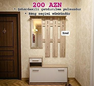 Dəhliz üçün asma paltar askısı və tumba dəsti - Komplekt: divara