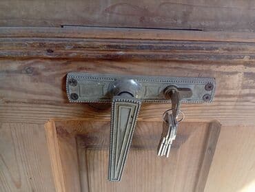 замок на калитку: Taxta ikiqanadlı qapısı - Material: təbii ağac (massiv), dekorativ — 2