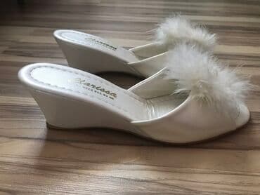 домашние женские тапочки балетки: Домашние тапочки, Размер: 38, цвет - Белый, Б/у — 2