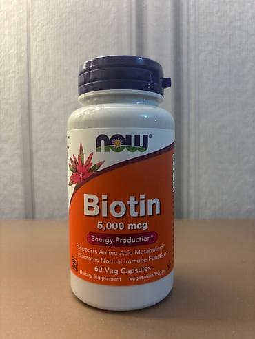 Məhsul: NOW Biotin 5,000 mcg – 60 kapsul - Biotin (vitamin B7) — 1