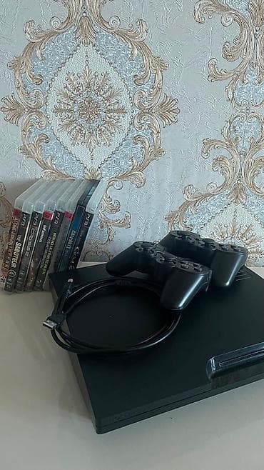 sərt disk: PlayStation 3 (PS3) Slim oyun konsolu 15 ədəd yaddaş da oyun + 8 ədəd — 1