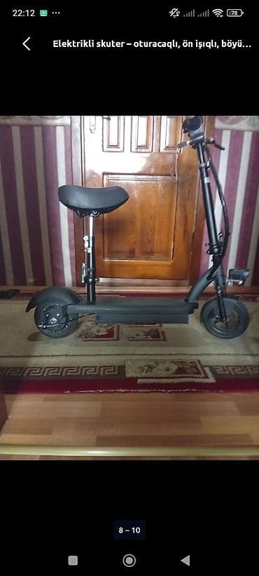 electric moped: Elektrik skuter – oturacaqlı, amortizatorlu Xüsusiyyətlər: - Ön və — 7