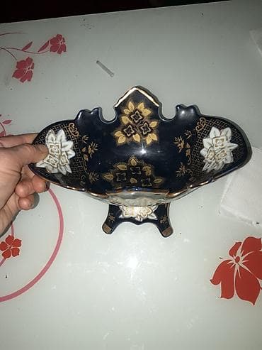 dekorativ ref: Şüşə və dekor dəsti - 2 ədəd kvadrat formalı kəsimli şüşə qab — 4