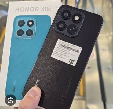 honor x9a kilif: Honor X8c, 256 GB, rəng - Qara, Sensor, İki sim kartlı, Face ID — 2