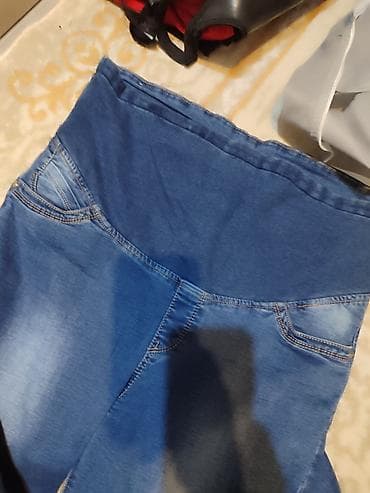bala at: Hamiləlik üçün cins şalvar - Material: elastik denim (streç), rahat — 2