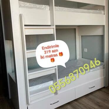 tek neferlik kravat: Oğlan və qız üçün, Yeni, Çarpayı, Matras ilə, Siyirməli, Laminat — 1