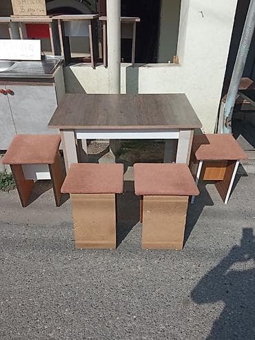 Mətbəx üçün, Yeni, Açılmayan, Dördbucaq masa, 4 stul