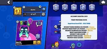 Brawl Stars oyun hesabı - Hesab yaradılıb: 2021 - Təcrübə səviyyəsi — 2