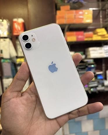 sade telefon: IPhone 11, 128 GB, Ağ, Zəmanət, Simsiz şarj, Face ID — 1