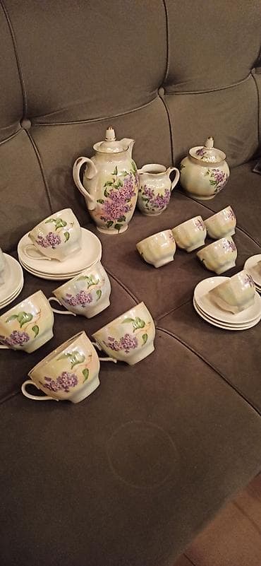 saxlama qabı: Çay dəsti, rəng - Yasəmən, Farfor — 2