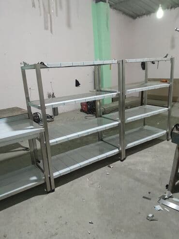 ikinci əl vitrin soyuducu: Resdoran kafe ücün paslamaz stelaj herölcüde hazrlaması — 1