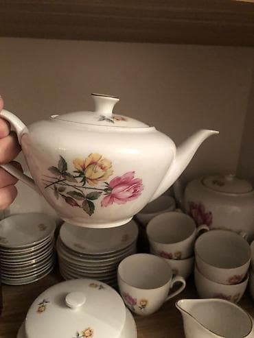 yağ: Çay dəsti, rəng - Ağ, Farfor, 12 nəfərlik — 2