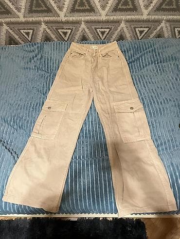 Şəxsi əşyalar: Qadın şalvarları və leggings dəsti 1) Boz mom-jeans - Yüksək belli — 3