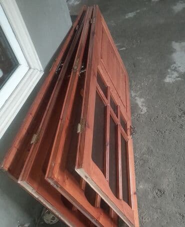 Furnitura və aksessuarlar: Taxta otaq qapıları – şüşəli model - Material: təbii taxta (ram və — 4