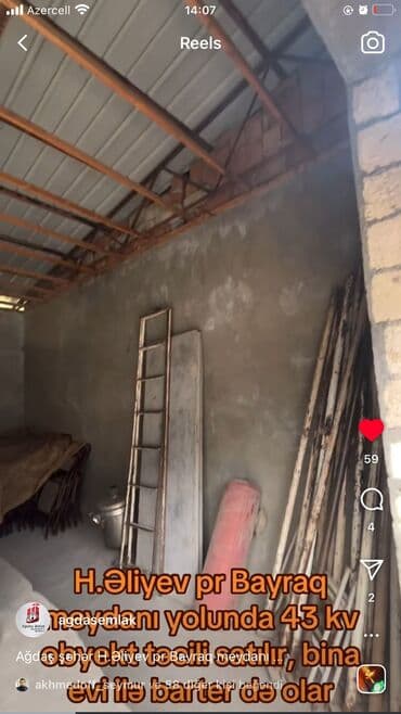 emlak elanlari: 43kv çıxarışlı sənədli obyekt satılır.cüt kubikden,beton arakəsməsi və — 4