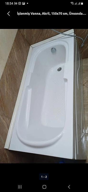 İşlənmiş Vanna, Akril, 150x70 sm, Ünvandan götürmə