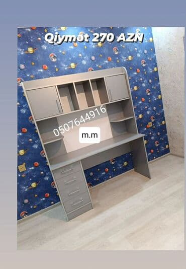 детская парта со стульчиком: Для девочки и мальчика, Новый, С выдвижными ящиками, Письменный стол, Без стульев — 3