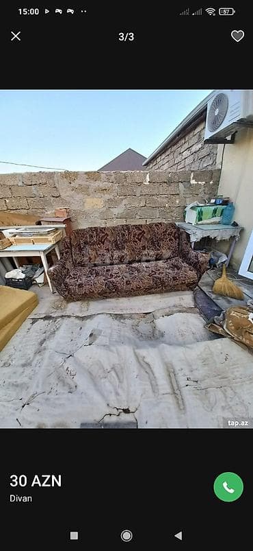 krep parca: Məhsul: Divan - Ölçü: təxminən 3 nəfərlik, geniş oturacaq və arxalıq — 5