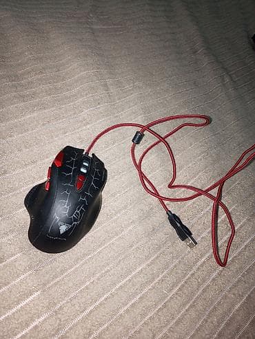 basovka qutusu: JEDEL-Gaming GM830 oyun siçanı - Rəng: qara-qırmızı, çatlayan naxış — 2