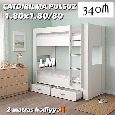 matras satisi: İkimərtəbəli çarpayılar 2 matras hədiyyə🎁 Bir başa istehsaldan✔️ — 3