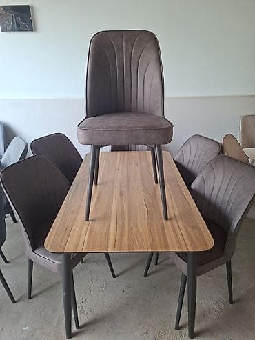 par: Qonaq otağı üçün, Yeni, Dördbucaq masa, 6 stul — 3