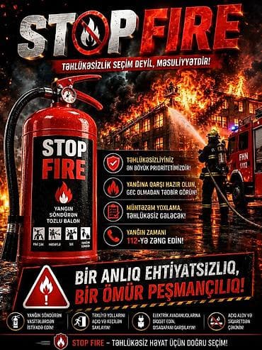İstenilen növ yanğın söndürme balonlarının satışı ve dolum xidmeti