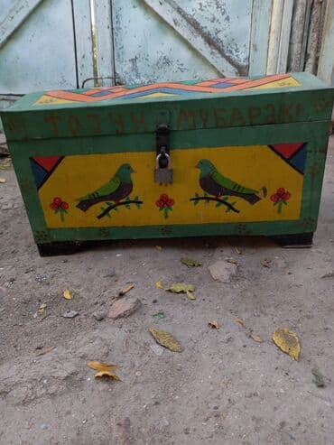 world of tank: Əl işı boyalı taxta sandıq - Material: bərk taxta, metal menteşələr — 2