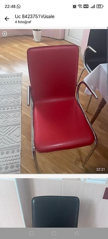 kuxna masalari: Mətbəx üçün, rəng - Qara Stul — 3