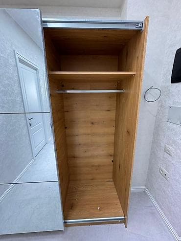 Yeni, 2 qapılı, Güzgülü, Qəhvəyi, Taxta, Kupe, Düz dolab — 2
