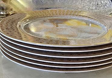 süfrələr: Boşqablar, 6 ədədli dəst, rəng - Qızılı, Farfor — 2