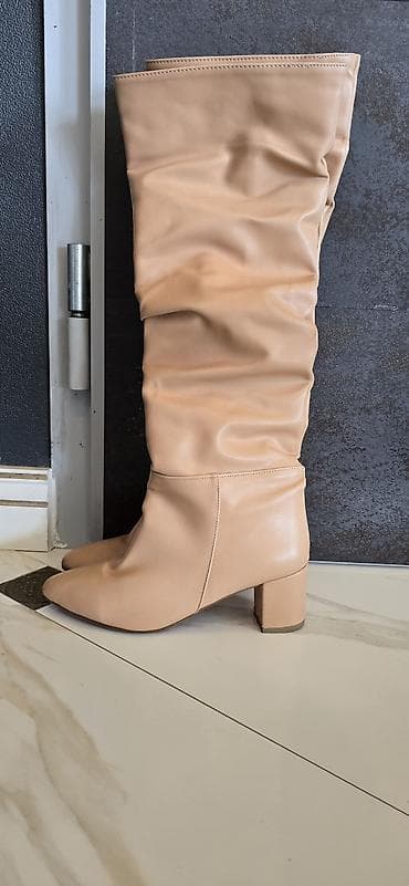 yarım boğaz çəkmə: Məhsul: Qadın qış/Payız çəkməsi - Model: Diz altı, “slouchy” (büzməli — 2