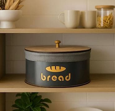 sufreler: Metall “Bread” çörək qutusu 📍 MGT -54274066 - Material: möhkəm metal — 4