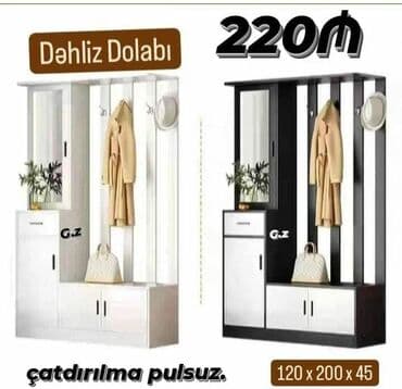 3 qapılı dolab: Açılan, 3 qapılı Düz dolab, Qarderob, paltar dolabı — 25
