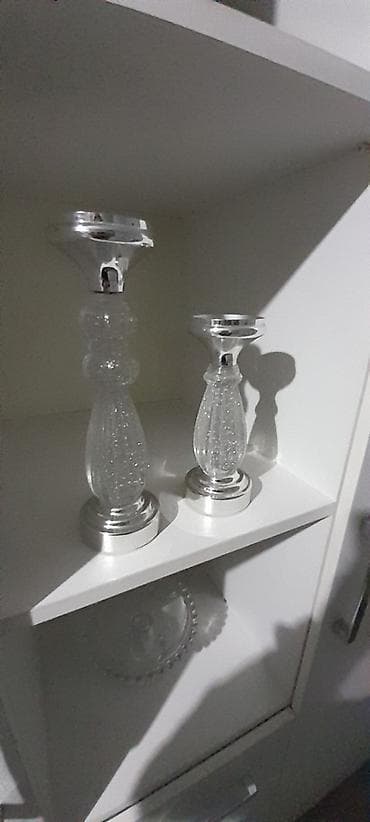 Все для дома и сада: Məhsul: Dekorativ şamlıq dəsti (2 ədəd)12 - Material: Şüşə gövdə — 3