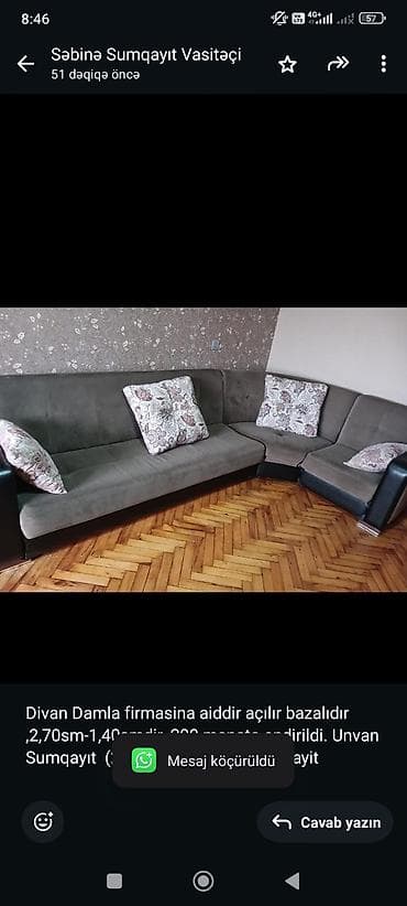 Ev üçün digər mallar: Künc divan — 1